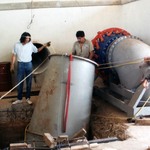 Draft Tube Install with penstock in rear and turbine to the side